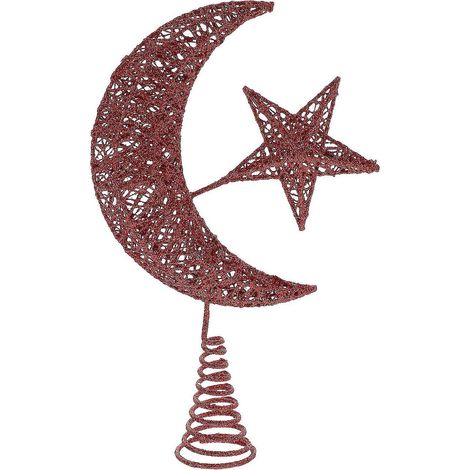 Décoration de Noël : Étoile et Lune pour sapin, ornement de fête, décoration de Noël (1/4)