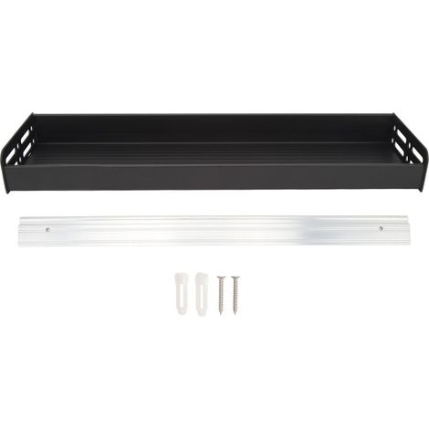 Étagère à épices murale, noire, 50 cm, étagère de rangement multifonctionnelle pour cuisine et salle de bain (1/5)