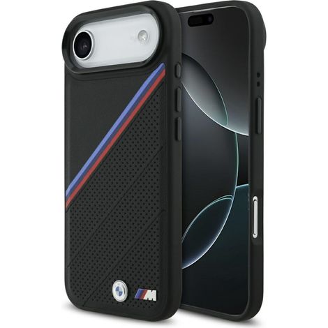 Funda MagSafe BMW M Tricolor Metal Logo para iPhone Air negra (1/5)