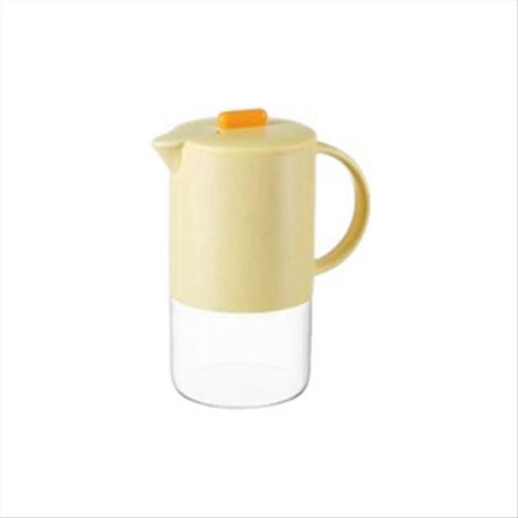 Carafe à eau en verre avec couvercle, cafetière de cuisine, 1500 ml, jaune (1/5)