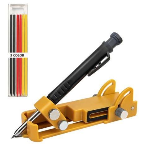 Multifunktionales Markierungswerkzeug aus Aluminiumlegierung für Heimwerkerarbeiten mit Holz, Spitze für tiefe Markierungen und präzise Messungen. (1/5)