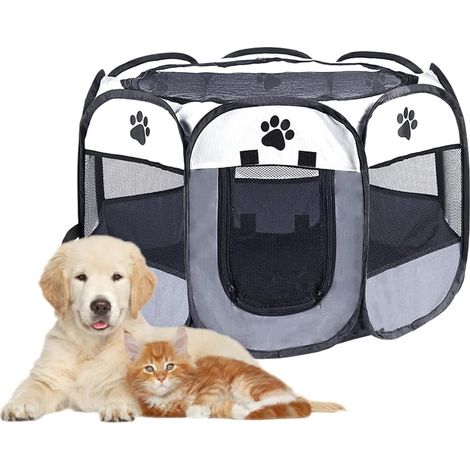 Parc à chiots d'intérieur, parc à animaux pliable pour petits animaux (chiens, chats), enclos extérieur pour chiens et chats