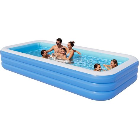 Piscine gonflable pour adultes 142 x 71 x 21 pouces, très grande piscine rectangulaire familiale pour jeux d'eau en extérieur dans le jardin (1/5)