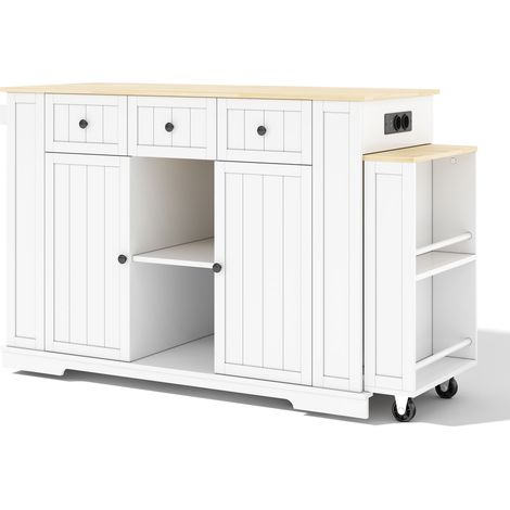 Desserte de cuisine 55 x 93 cm plateau repas escamotable 7 roulettes table à manger escamotable bar rétractable étagères de (1/5)