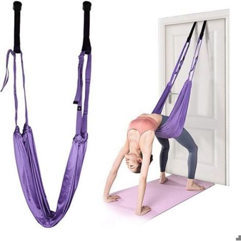 Sangle De Yoga - 140 X 160 Cm - Capacité 300 Kg - Réglable Avec Anneaux Et Système De Verrouillage - Pour Étirements Du Dos Des Jambes Et De La Taille - 1 Pièce (1/5)