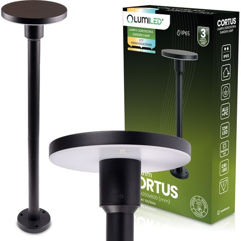 Lampada da giardino per esterni con palo CCT LED 12W 3000-6500K IP65 CORTUS LUMILED (1/5)
