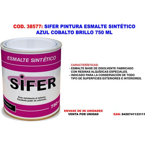 sifer finst pintura esmalte sintetico azul cobalto brillo 750 ml