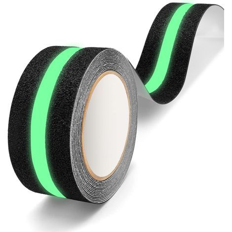 Bande Antidérapante adhésive avec Film Lumineux Brille dans Le Noir 5cm x 5m Ruban Adhésif Antidérapant Forte Adhésif, Bande Antidérapante Adhésive pour Escaliers, Marches, Revêtements de Sol (1/5)