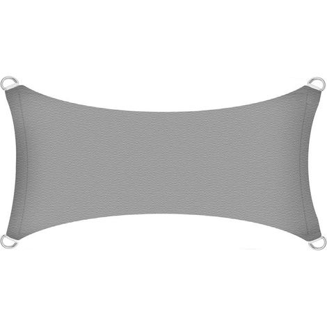 Sonnensegel Sonnenschutzsegel Sonnendach Sonnenschutz UV-Schutz Sichtschutz HDPE Grau / 4x6m (Rechteck)