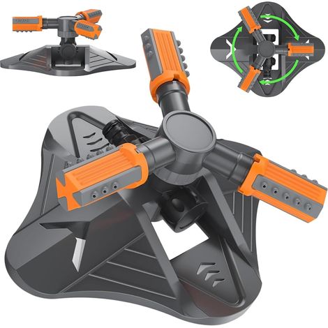 Arroseur automatique 3 bras - Rotatif réglable pour pelouse - Jardin, gazon, fleurs - Pulvérisateur eau - Irrigation économique (1/5)