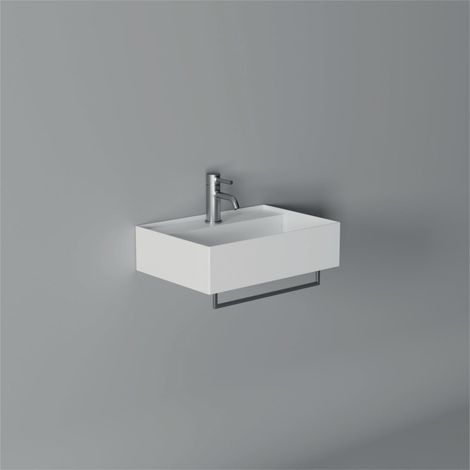 Lavabo Hide sospeso cm. 50x35 rettangolare in ceramica bianco di