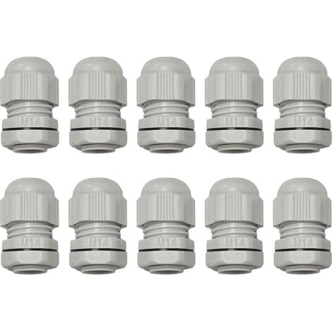 M14X1.5 Presse-étoupe blanc avec joint (Filetage 4-8mm), 10Pcs PA Material Connector Nylon Plastic Gland with Washer, Connectors Cord Grip Kit for Electrical Box Relief (1/5)