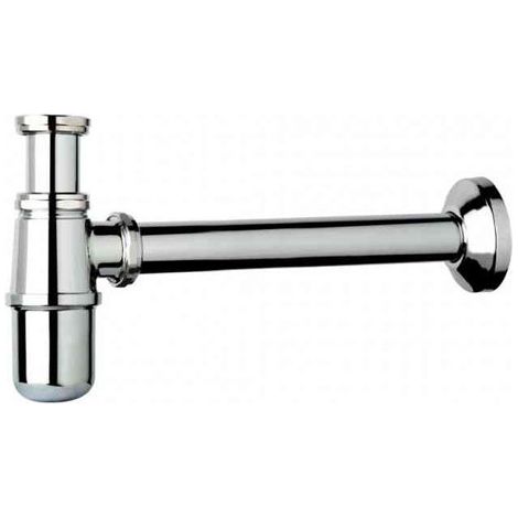 Sifone a bottiglia per lavabo 1"1/4 senza piletta – Soluzione salvaspazio in ottone cromato