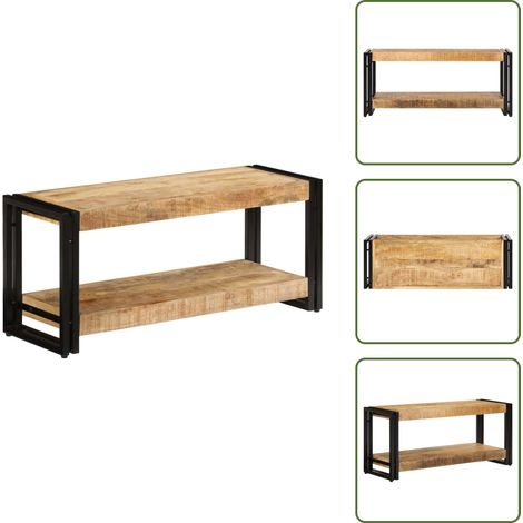 Mobile in legno massello - vidaXL Mobile Porta TV 90x30x40 cm in Legno Massello di Mango - Mobile con mensola