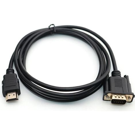 Câble de conversion HDMI vers VGA 1080P Câble HDMI vers VGA Adaptateur 1,8 m (avec puce) (1/4)