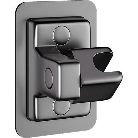 Stark klebender Duschkopfhalter, verstellbarer Duschkopfhalter, Duschkopfclips ohne Bohren (quadratisch, grau) (1/5)