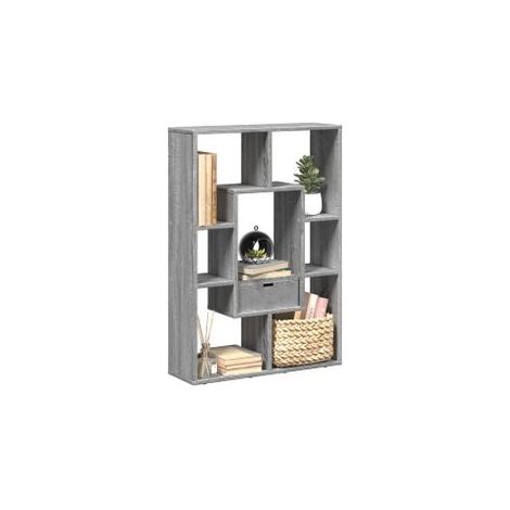 Petite bibliothèque modulable Loza 63cm - Verticale ou horizontale-Chêne gris (1/5)