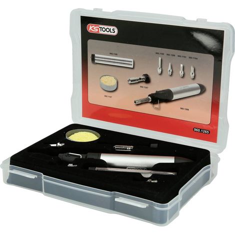 KS Tools 960.1265 Saldatore a gas incl. Punta di saldatura, incl. Stagno per saldatura 1 pz.