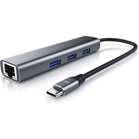 Primewire - USB C HUB mit RJ45 Ethernet - 10/100/1000 Mbit/s - Gigabit Ethernet, LAN Network Adapter - 3 x USB 3.2 Gen.1 A Ports - Notebook (1/5)