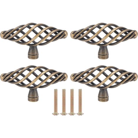 4 Poignées de Porte Antique en Alliage de Zinc - Boutons de Tirage pour Armoire, Placard, Tiroir et Meuble (1/5)