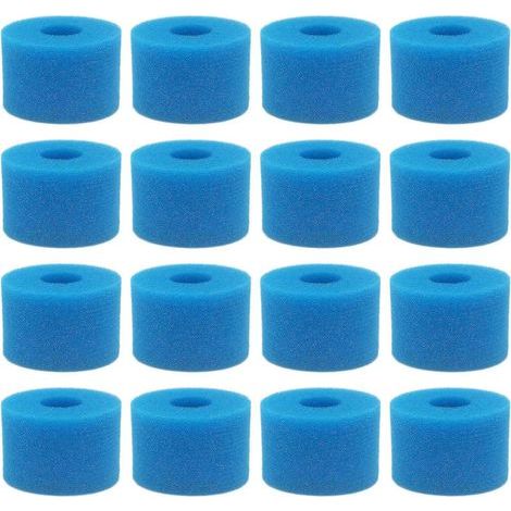 Pack of 16 washable and reusable foam filter cartridges for Pure Spa type S1-AquaForge spas (1/4)