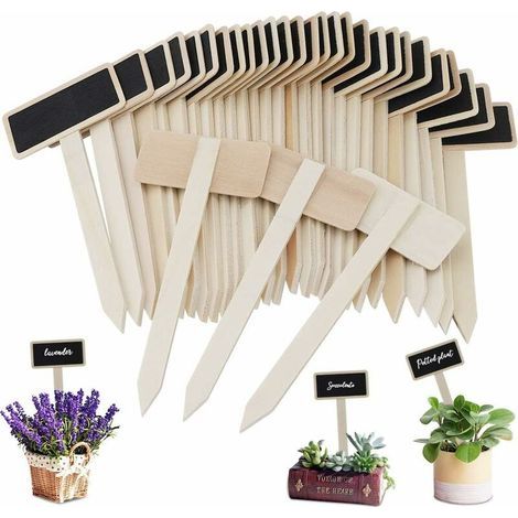 20Pcs Étiquettes Potager, Mini Tableau en Bois Étiquettes pour Plantes pour Pot de Fleur Graine en Pot Herbes Légumes (1/5)