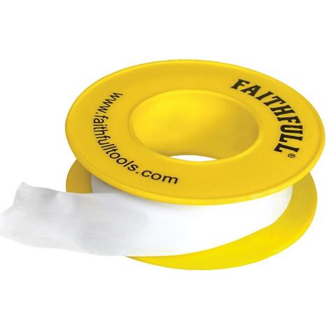 Faithfull 0800125TB P.T.F.E Gas Tape 12mm x 5m White (Pack 10) FAITAPEPTGAS