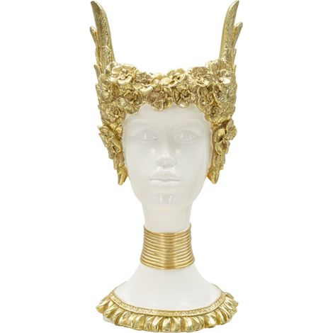 Statuette Buste Femme "Athena" 32cm Blanc & Or (1/5)
