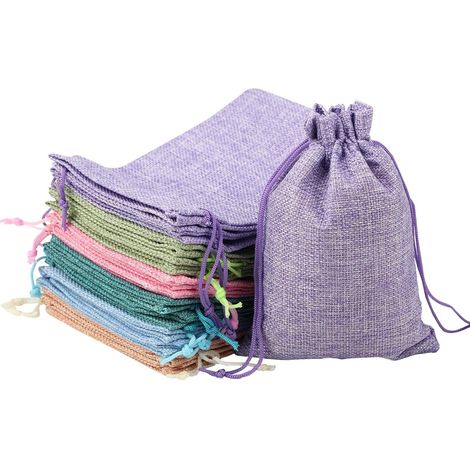 Lot de 30 sacs en jute (13 x 18 cm) avec cordon de serrage - Sacs en tissu disponibles en 6 couleurs - Idéaux pour les bijoux, les cadeaux - Parfaits pour les fêtes, les mariages, Noël, les loisirs cr (1/5)