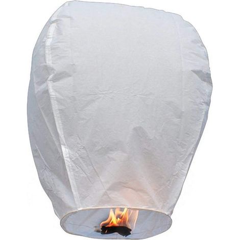 Mongolfiera lanterna colore bianco per matrimoni ed eventi h 80 cm -Standard (1/4)