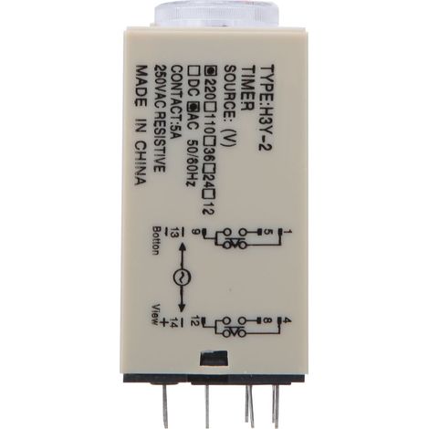 Relais Temporisé H3Y-2 8 Broches Réglable Précision Élevée Appareils Électroménagers 0-10s 220VAC (1/5)