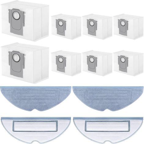 YMYNY Accessoires pour Roborock Aspirateurs Robot S7 MaxV Ultra/ S7 Pro Ultra, Accessoires Kit Englober 8 Sacs Aspirateur et 4 Serpillière, pour Nettoyage des Sols (1/4)