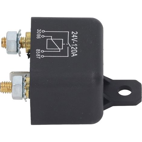 Relais de démarrage 4 broches 120A 24V, solénoïde en laiton avec bobine puissante, démarrage rapide du moteur, robuste pour véhicules. (1/5)