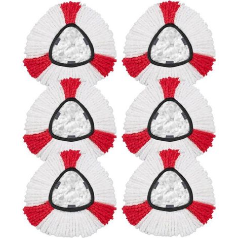 Lot de 6 Tête de Balai Serpillère Vadrouille Remplacement 2 en 1 en Microfibre Serpillère pour Vileda Turbo 2en1 EasyWring & Clean (1/5)