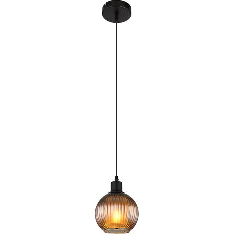 Globo - lámpara colgante - ZUMBA - negro - vidrio - Ø 15cm - E27 (1/5)