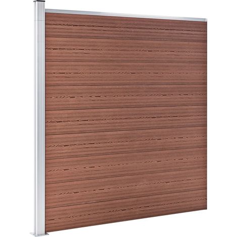 Clôture de jardin WPC 175x186 cm Marron CFW50909 (1/5)