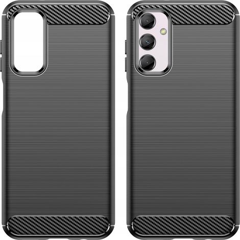 Flexible Schutzhülle mit Carbonmuster für Samsung Galaxy M14 – Schwarz (1/5)
