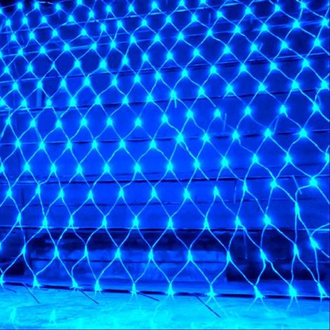 Filet lumineux 192LED, guirlande lumineuse étanche à piles, rideau de lumière maillé pour jardin extérieur intérieur Noël mariage fête décor mural (Multicolore, 3x2M)