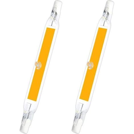 R7S 78mm LED 5W Blanc Chaud 3000K, 500LM, R7S J78 COB LED Linéaire Remplacer Crayon Halogène 40W 50W, Ampoule R7S LED 78mm Slim pour Mini Projeture/Applique Murale, Non-dimmable, lot de 2 [Classe éner (1/4)