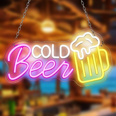 Beer Time Neon Sign, Panneau Led Néon À Motif De Bière, Lampe Murale En Néon Bar, Led Enseigne Lumineuse, Décoration Murale, Usb Light, Lumière Pour Bar, Club, Fête, Bistro, Boutique (1/5)