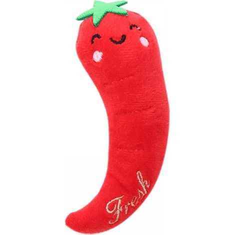 Jouet Pour Chien - Forme De Piment - En Peluche Douce - Rempli De Coton PP - Avec Poudre De Menthe À Chat - Pour Chiens Moyens Et Grands - 1 Pièce (1/5)