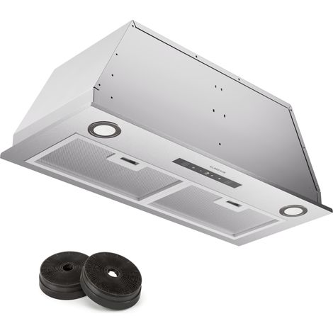 Klarstein – Hotte aspirante encastrable 72 cm – Débit d'air 520 m³/h – Silencieuse 44 dB – Écran tactile – Éclairage LED – Filtres à charbon actif