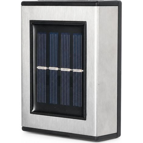 Applique Murale Solaire Extérieure en Acier Inoxydable, 2 LED Blanc Chaud Haut/Bas, Étanche Jardin (1/5)
