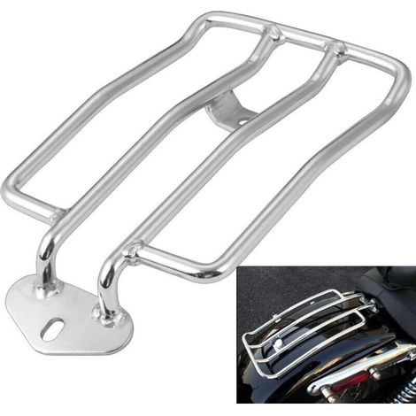 Moto Porte-Bagages Support à Tablette Convient 180mm Siège arrière Solo (7") Fit Argent pour Harley Harley XL Sportster Fer 48 883 XL1200 2004-2018