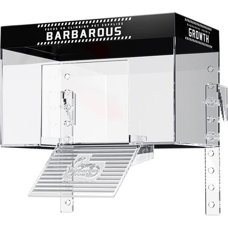 Plateforme Terrarium Acrylique - Support Suspendu pour Tortues Aquatiques - Réglable en Hauteur avec Rampe Antidérapante - Pour Reptiles et Amphibiens - 1 Pièce
