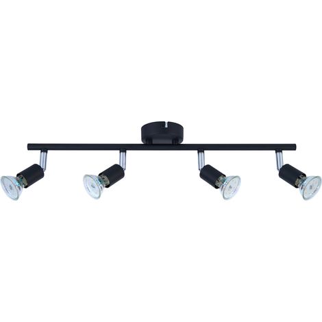 LED Leuchten 4er Spot Linos 4 schwarz 50 x 11 cm warmweiß