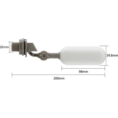 Filiyano-Lot de 3 vannes de remplissage automatique pour bassins, aquariums et abreuvoirs système à flotteur avec arrêt automatique, 25 mm, gris. (1/4)