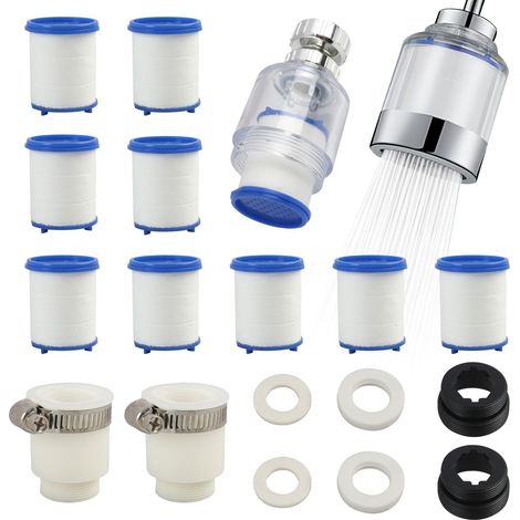 Pack de 2 Filtres à Eau pour Robinet, filtre pour robinet de cuisine, filtre anti calcaire robinet, Élimination Efficace du Chlore et des Métaux Lourds (1/5)