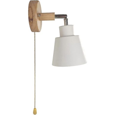 Applique murale moderne Chrasy avec interrupteur à tirette, lampe de chevet intérieure, culot E27, luminaire en métal de style industriel pour chambre ou salon. (1/5)