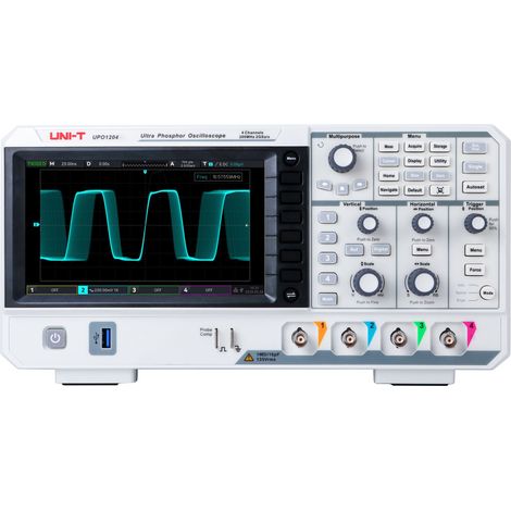 Oscilloscope à mémoire UNI-T UPO1204, 4 canaux, 200 MHz, 2 GSa/s